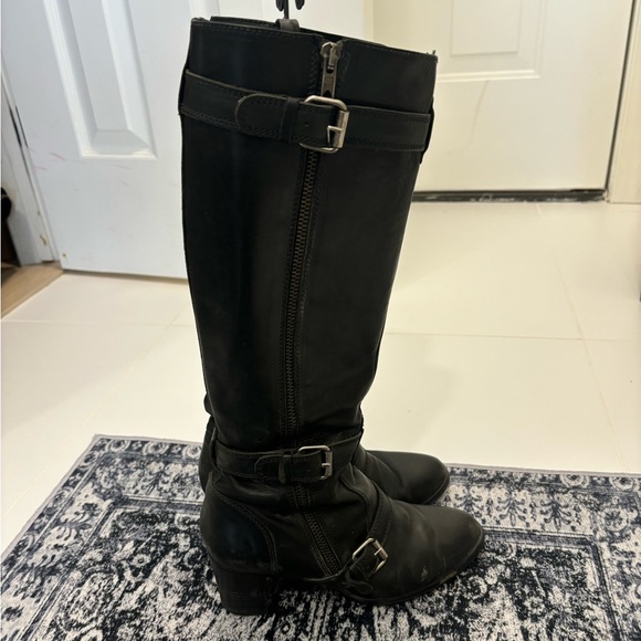 J. Crew Miller tall midheel motorcycle boots 6.5 black - Picture 3 of 11